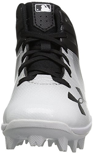 Under Armour Boys' Leadoff Mid Jr. RM Baseball Shoe Black (011)/White 12K