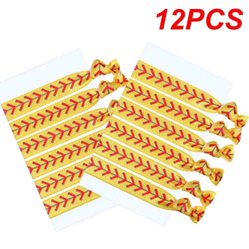 Girls Softball Hair Ties - 12 Pieces