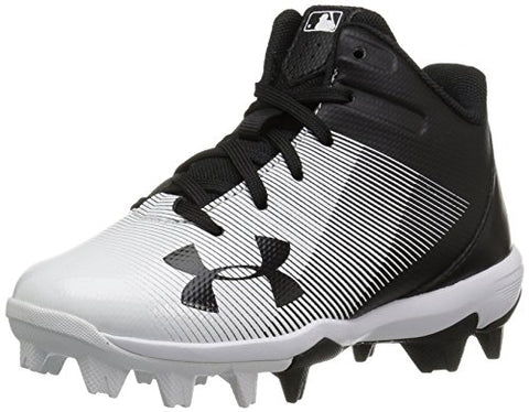 Under Armour Boys' Leadoff Mid Jr. RM Baseball Shoe Black (011)/White 12K
