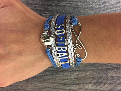 Softball Infinity Charm Bracelet